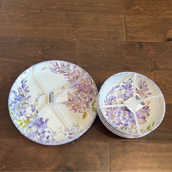 Dining Farmhouse Rachel Ashwell Melamine 4 Dinner Plates 4 Salad